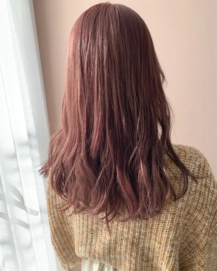 ロング カラー ベージュカラー ピンクカラー ピンクベージュ カット ヘアカラー トリートメント hubhair レイヤー/透明感のヘアスタイル
