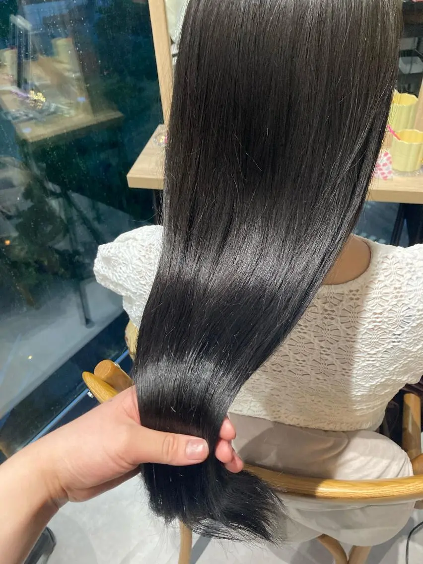 ロング ヘアカラー トリートメント ✨色持ちの良い艶 カラー✨蟹江真世のヘアスタイル