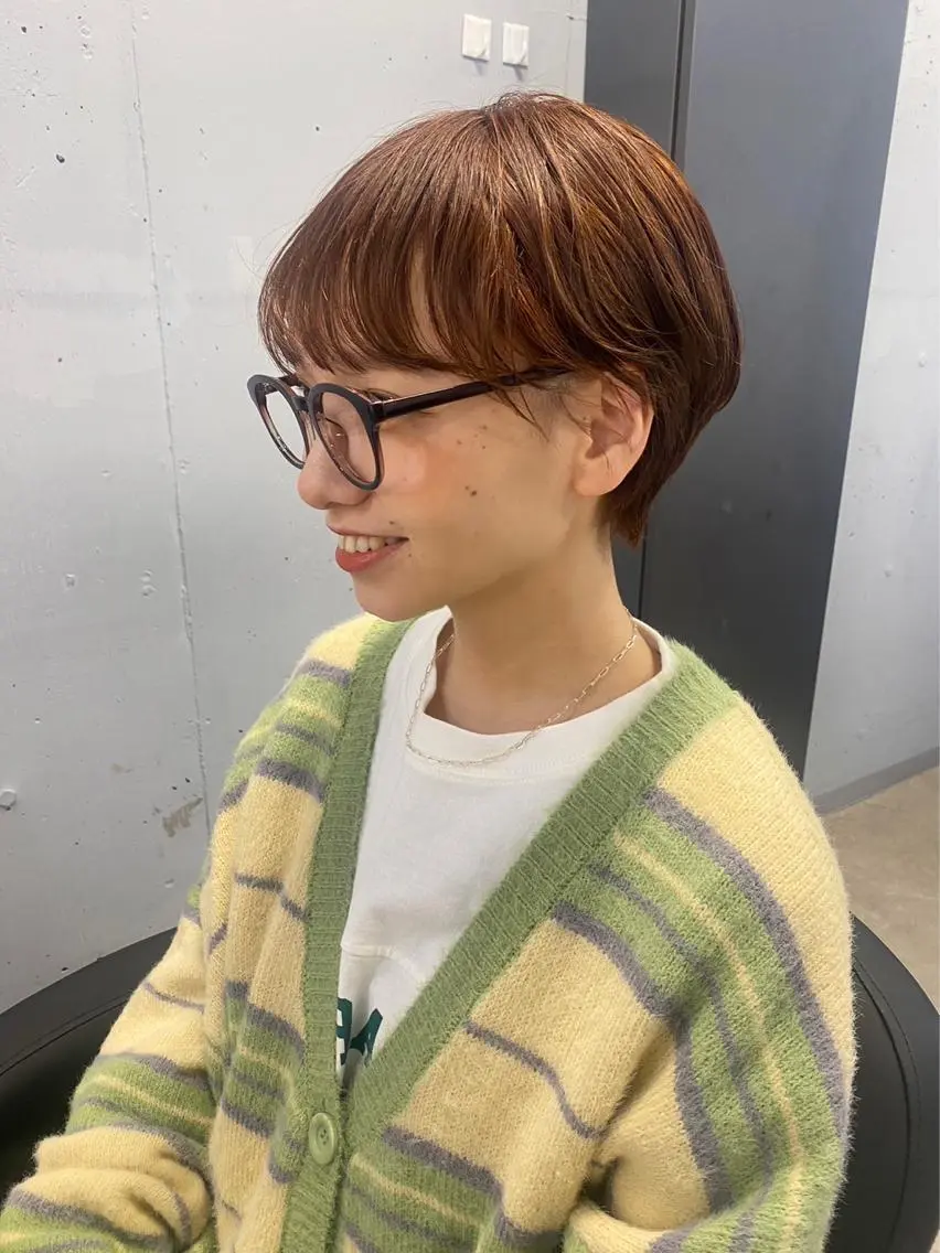 ショート カラー ヘアアレンジ ヘアカラー トリートメント 🎀暖色カラー🎀 ♡yurika♡のヘアスタイル
