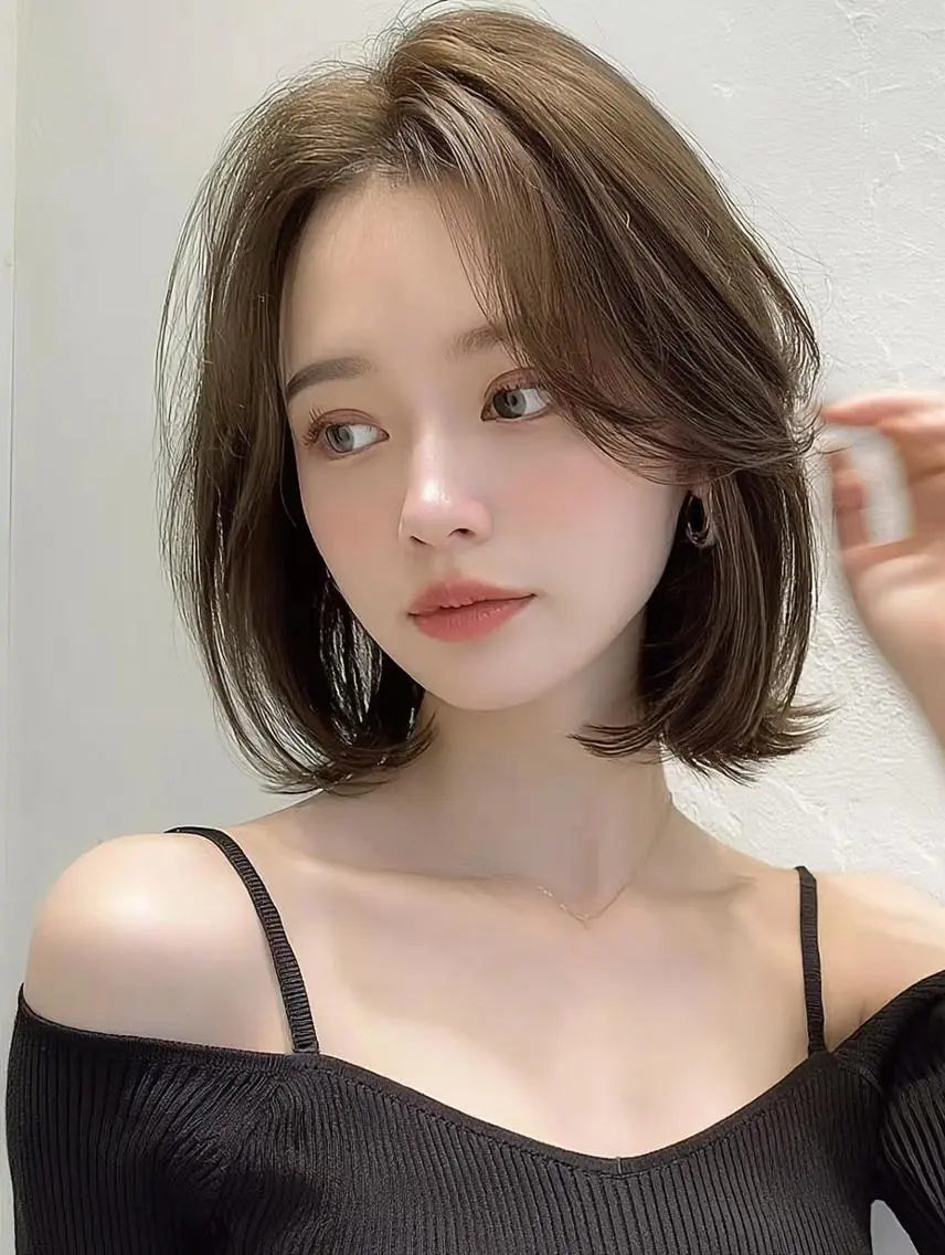 セミロング 顔周りカット 髪質改善 韓国風ヘア レイヤーカット カット ヘアカラー トリートメント Marin 🦢🩵のヘアスタイル