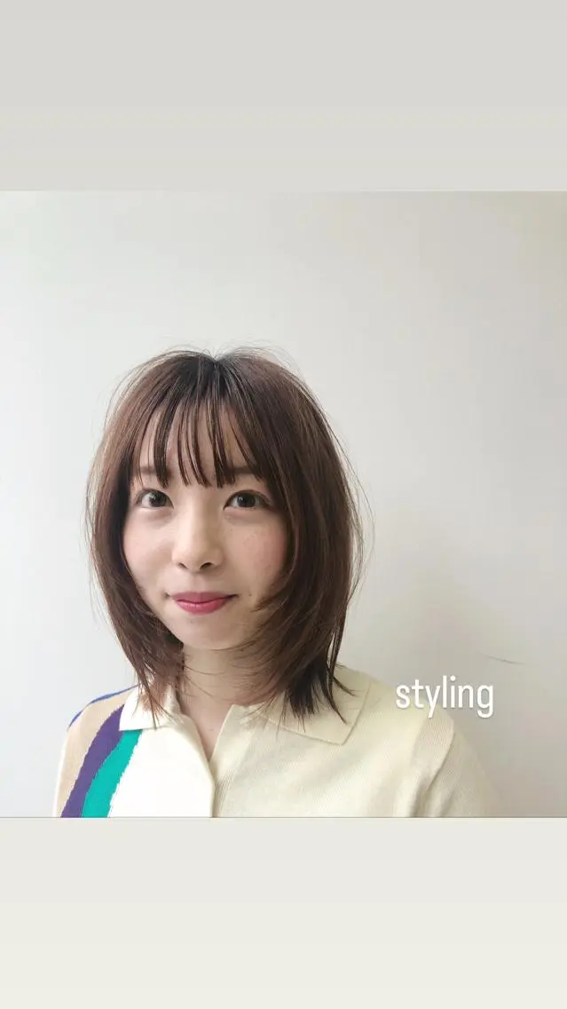 ミディアム カラー ニュアンスパーマ/ 曲がる縮毛矯正/平木のヘアスタイル
