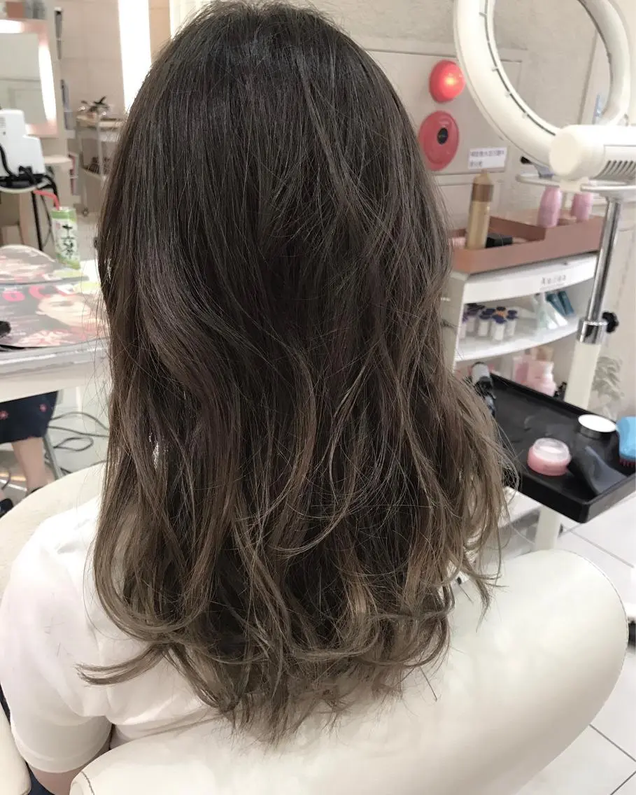 ミディアム カット パーマ 💎小顔前髪&髪質 改善カラー💎片桐のヘアスタイル
