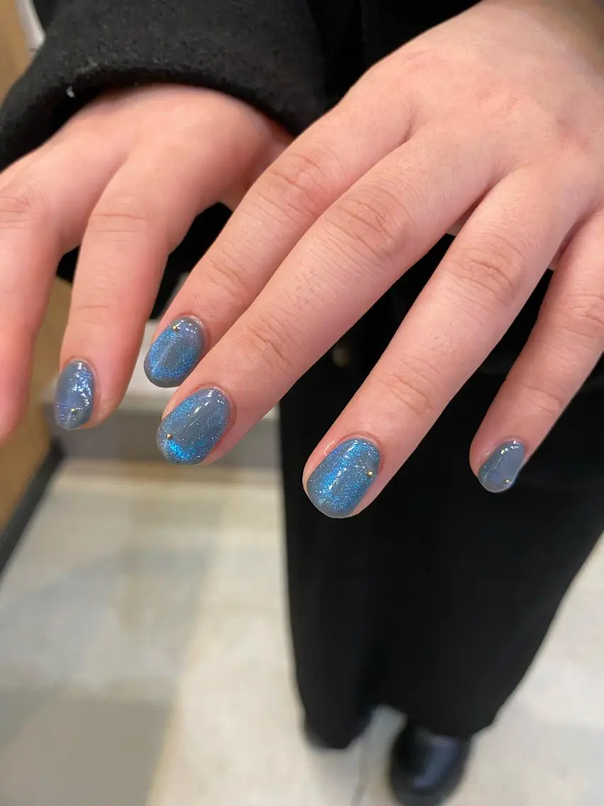 ネイル マグネットネイル ニュアンスネイル 春ネイル 草加ニュアンスネイル 🌚hersのネイルデザイン