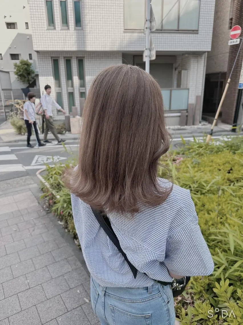 ミディアム カラー ヘアアレンジ ダブルカラー｜ なおき｜池袋美容師のヘアスタイル