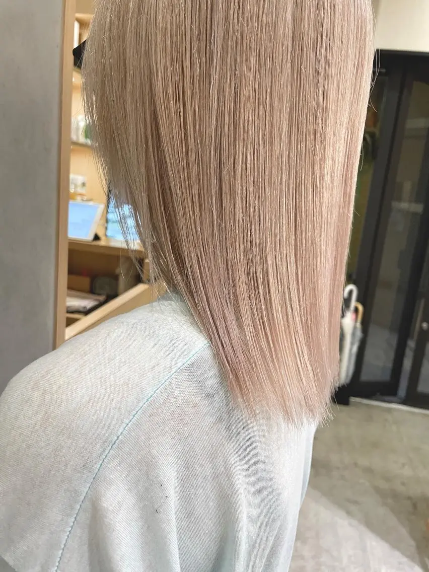 ミディアム カラー ベージュカラー ホワイトベージュ ヘアカラー トリートメント 城 健太郎 💎ハイトーンのヘアスタイル