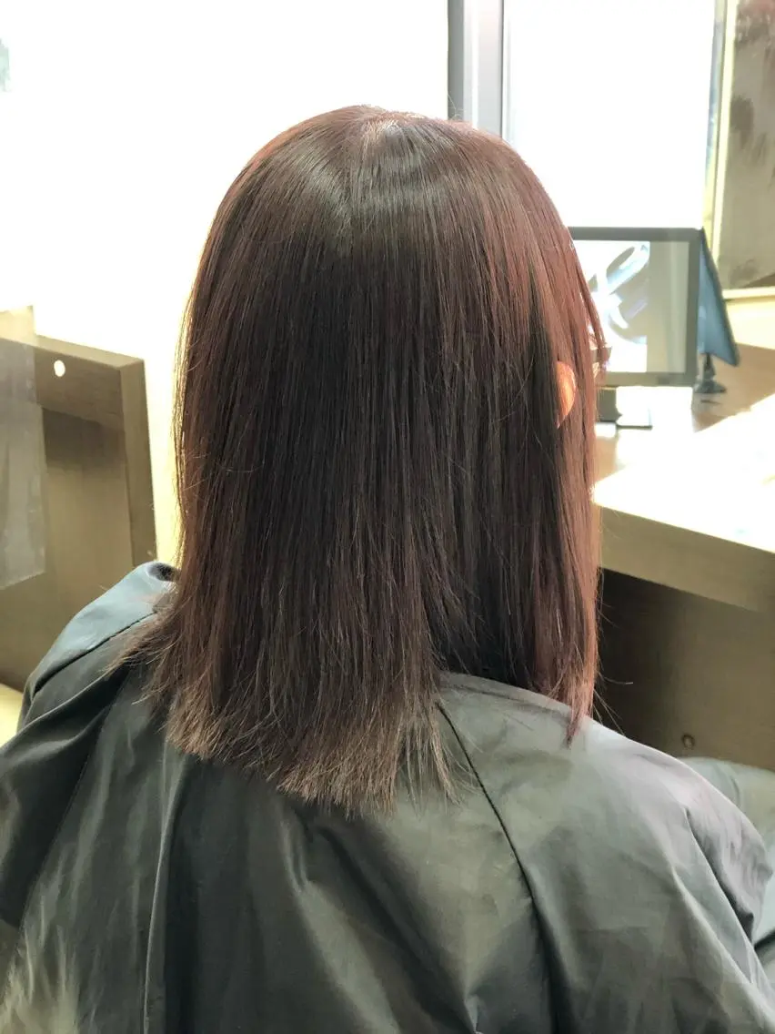 ミディアム カラー ベージュカラー ピンクカラー ピンクベージュ 嶌田 沙紀のヘアスタイル