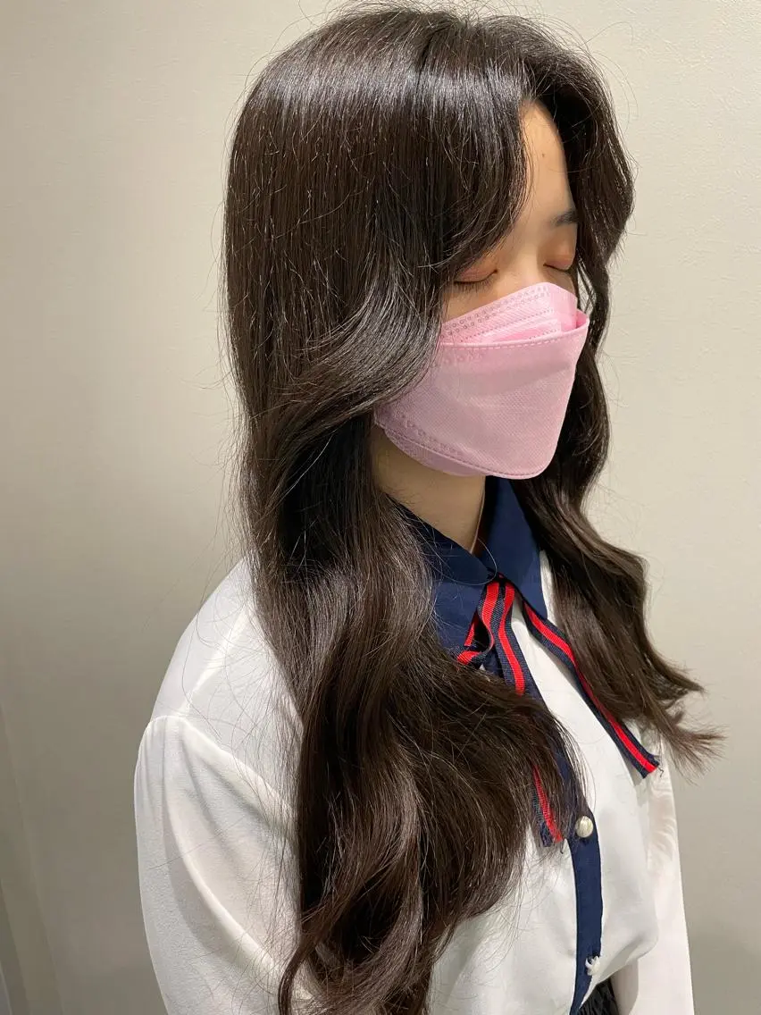 ロング ヘアアレンジ レイヤー/髪質改善 縮毛/ハッシュカットのヘアスタイル