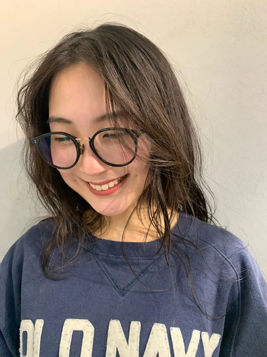 セミロング カラー パーマ ボブパーマコテ巻き風 パーマNo1深江秀平のヘアスタイル