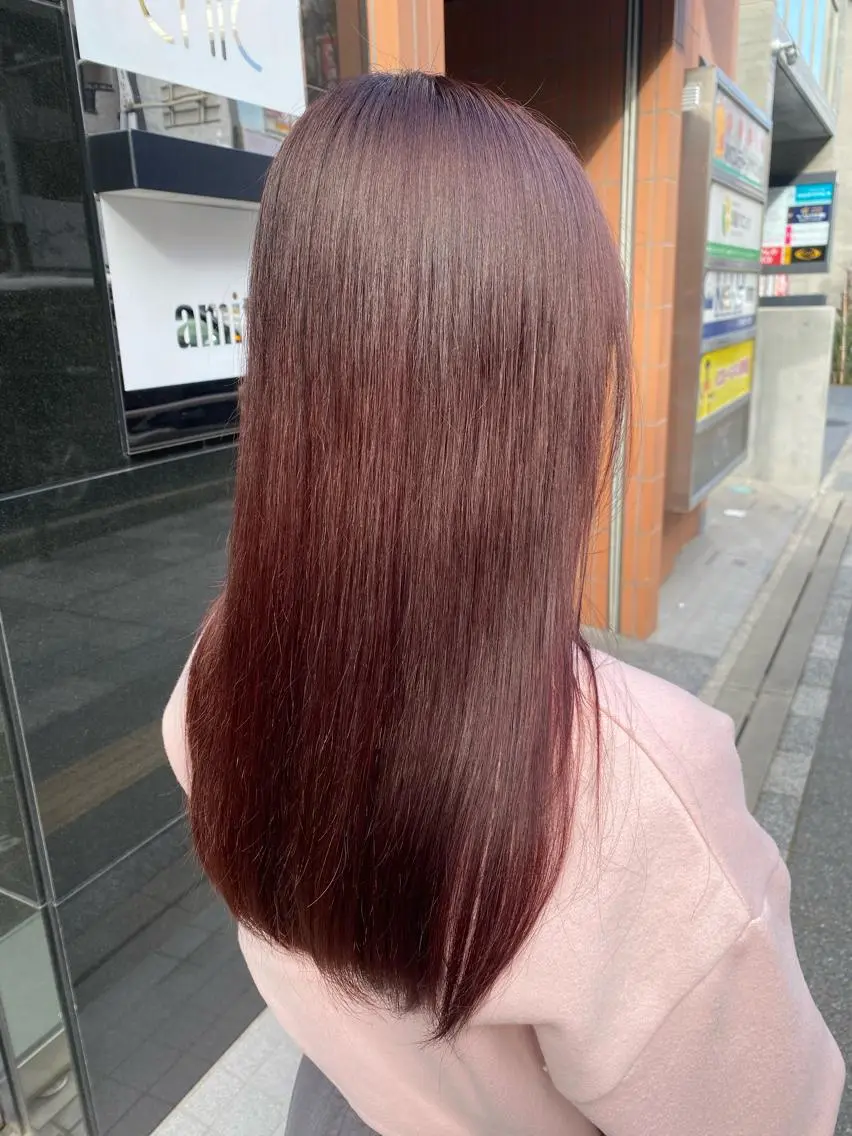 セミロング YASU🍎CUT 赤系カラー/ヘアケアのヘアスタイル
