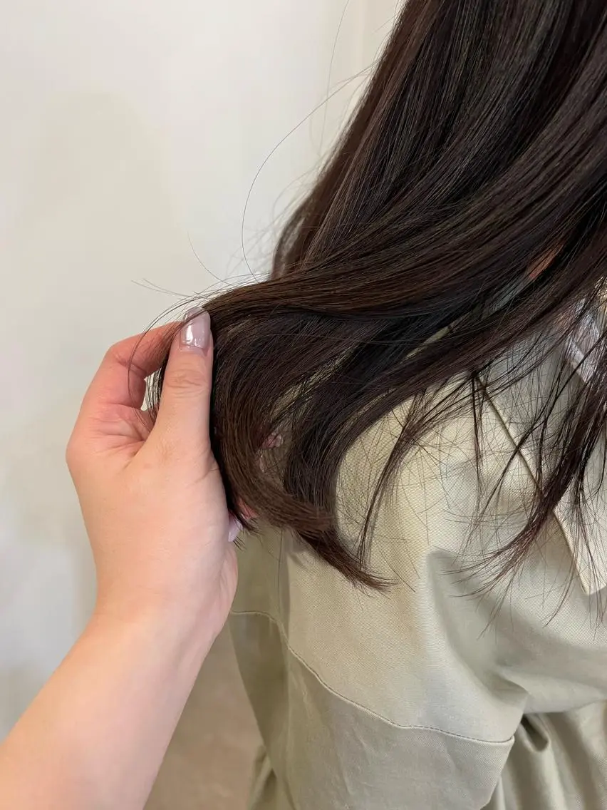 ロング カラー パープルカラー カット ヘアカラー トリートメント 透明感カラー、 アレンジ/miyuのヘアスタイル