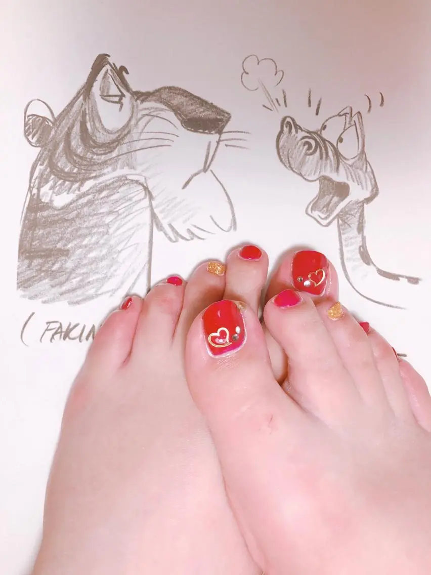 ネイル フットネイル ハート owlnail /持込みデザイン専門のネイルデザイン