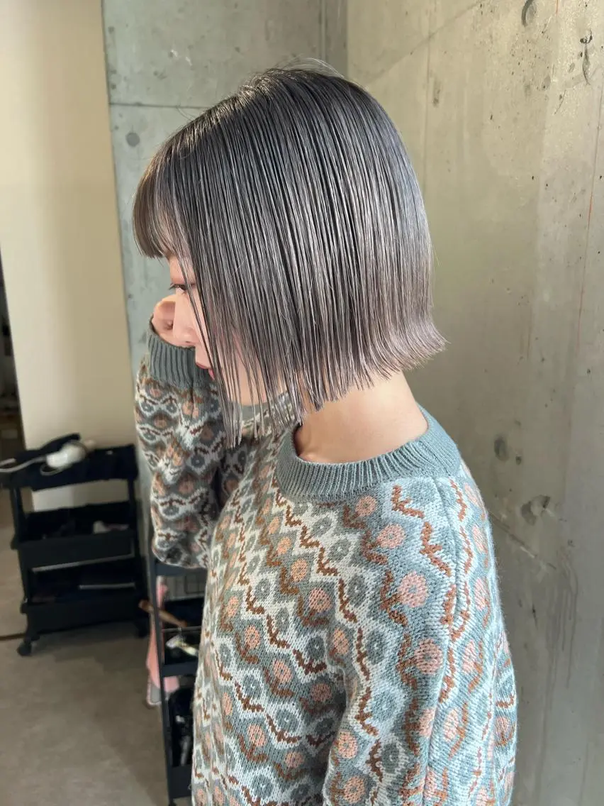 ショート カラー バレイヤージュ ブリーチ ケアブリーチ ハイライトカラー インナーカラー ヘアカラー トリートメント lani ブリーチ /ダブルカラーのヘアスタイル