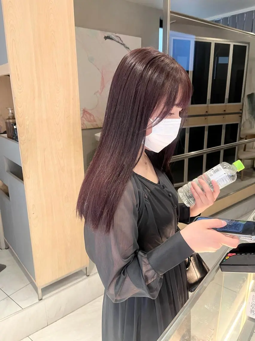 ロング カラー 似合わせカット ヘアカラー トリートメント ヘッドスパ ヘアセット 🎀艶モテカラー🎀 彩季のヘアスタイル