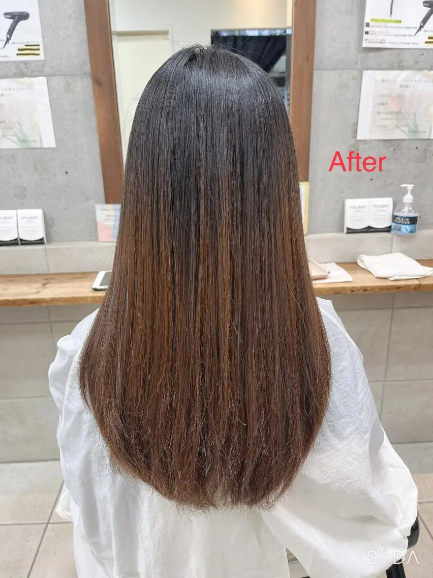 ロング 縮毛矯正 たなか なおのヘアスタイル