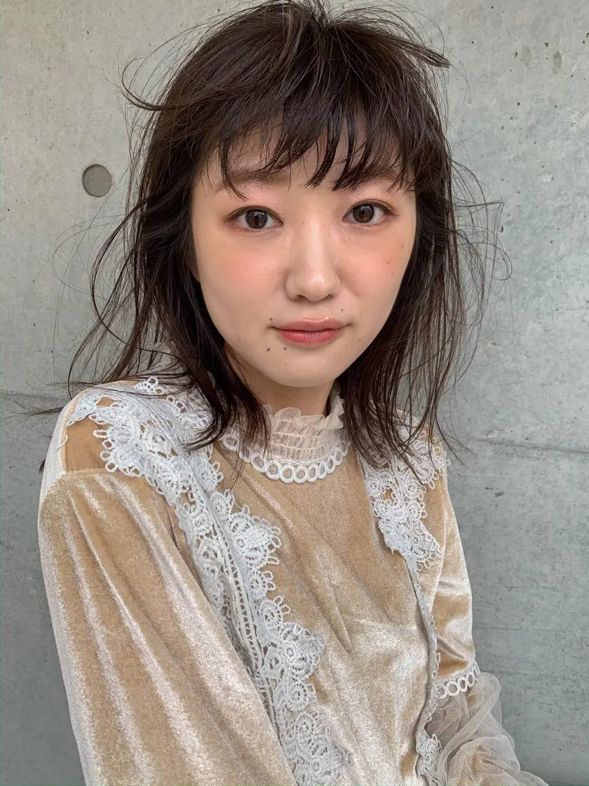 ミディアム カット ヘアカラー トリートメント nessヤマサキ リュウタのヘアスタイル