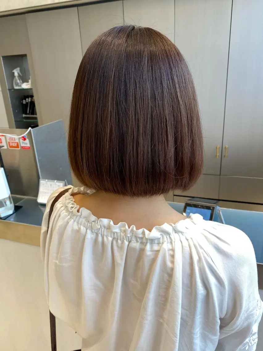 ショート カラー ボブ カット ヘアカラー トリートメント ヘアセット 💜髪質改善美髪💜 星野清光のヘアスタイル