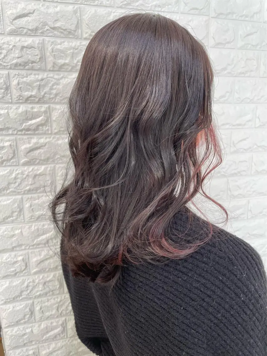 ミディアム カラー ブリーチ ヘアカラー 福森 みずきのヘアスタイル