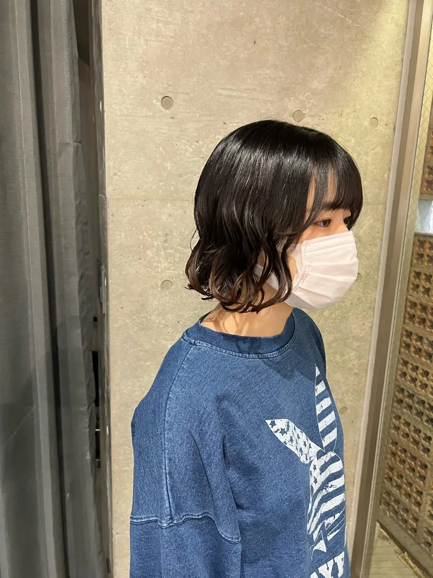 パーマ カット パーマ トリートメント ボブパーマコテ巻き風 パーマNo1深江秀平のヘアスタイル