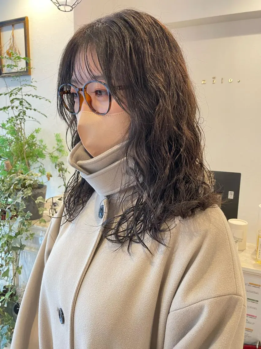 セミロング カラー パーマ セミロングパーマ カット ヘアカラー パーマ m ā l o.🌷 サカモトマイコのヘアスタイル