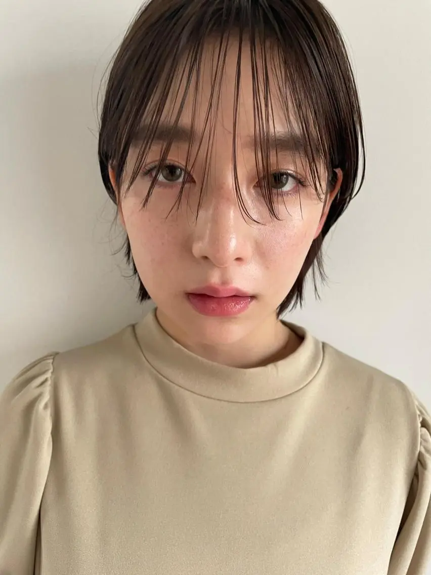 ショート カラー パーマ ショートボブ アディクシーカラー ブリーチ ブロンド ブルーカラー カット ヘアカラー トリートメント CEINE+ officialのヘアスタイル