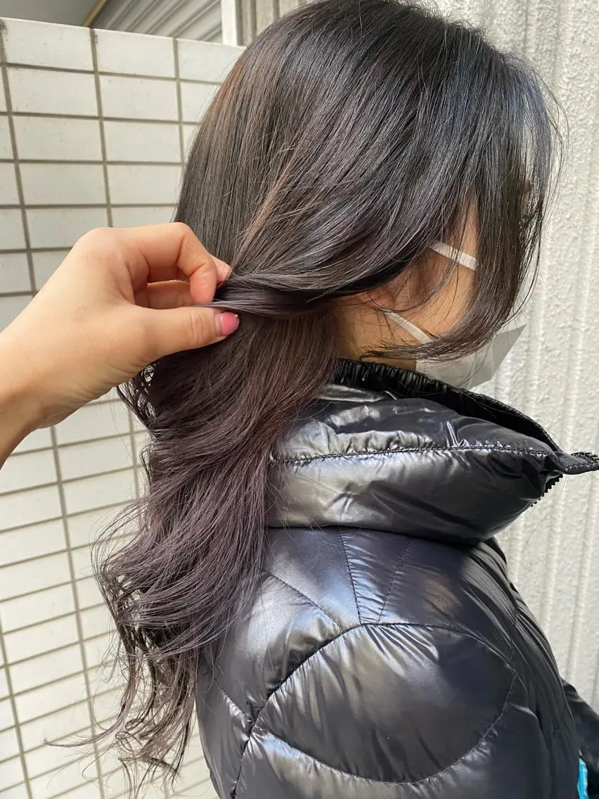 ロング パープルカラー ari/ヘアセット レイヤーカット✂︎のヘアスタイル