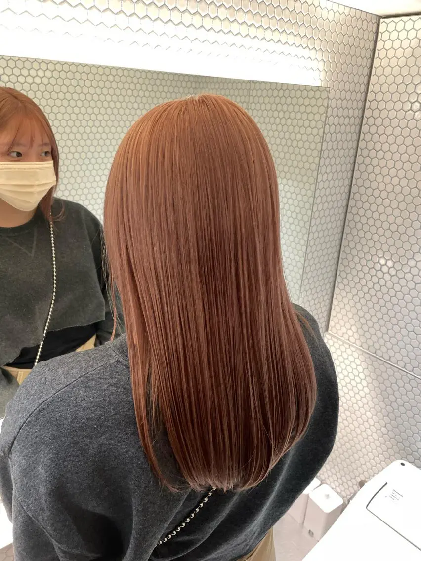 ロング カラー ベージュカラー ピンクカラー ピンクベージュ メンズブリーチ カラーhirokoのヘアスタイル