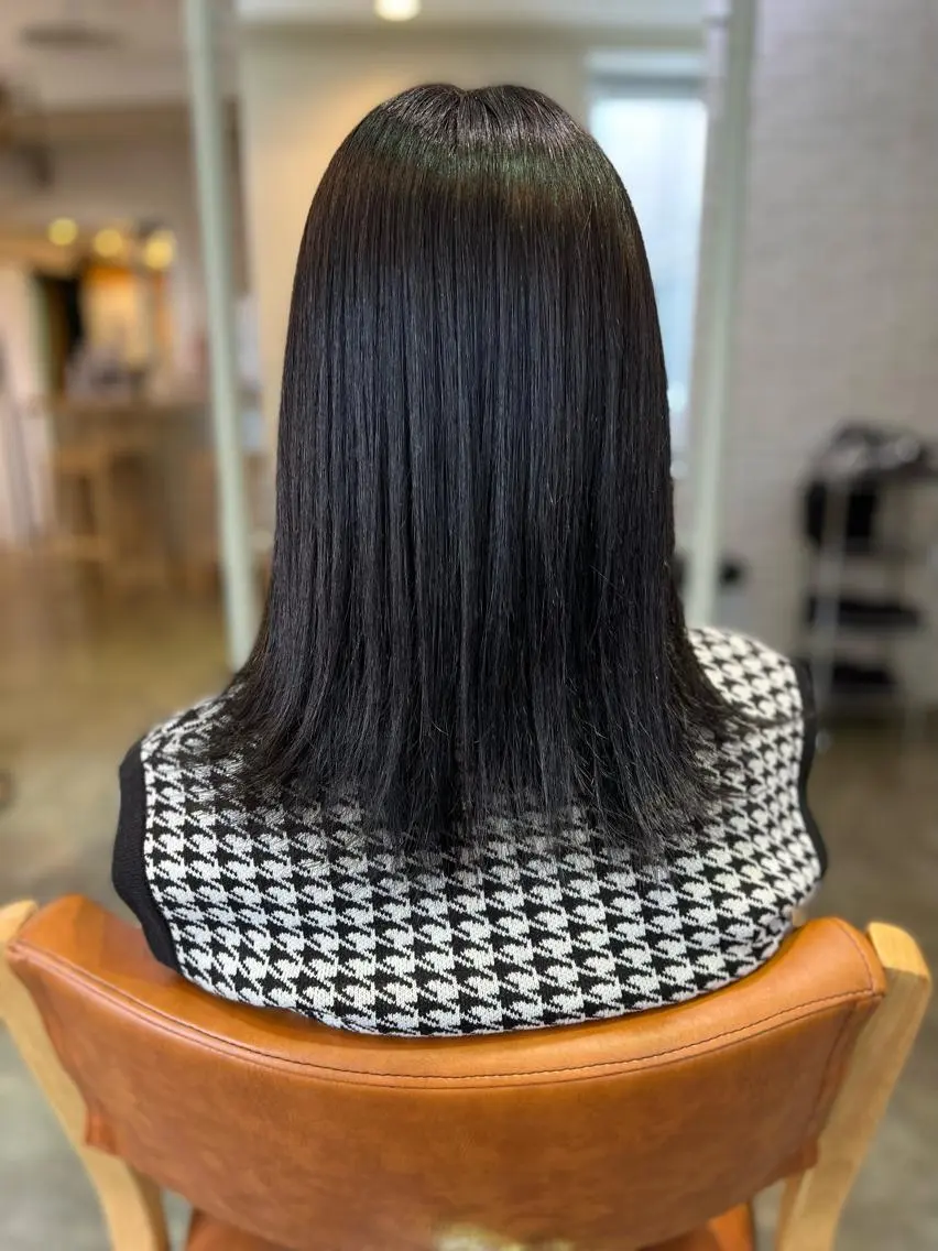 ミディアム カラー 縮毛矯正&髪質改善 ⭐️OGUのヘアスタイル