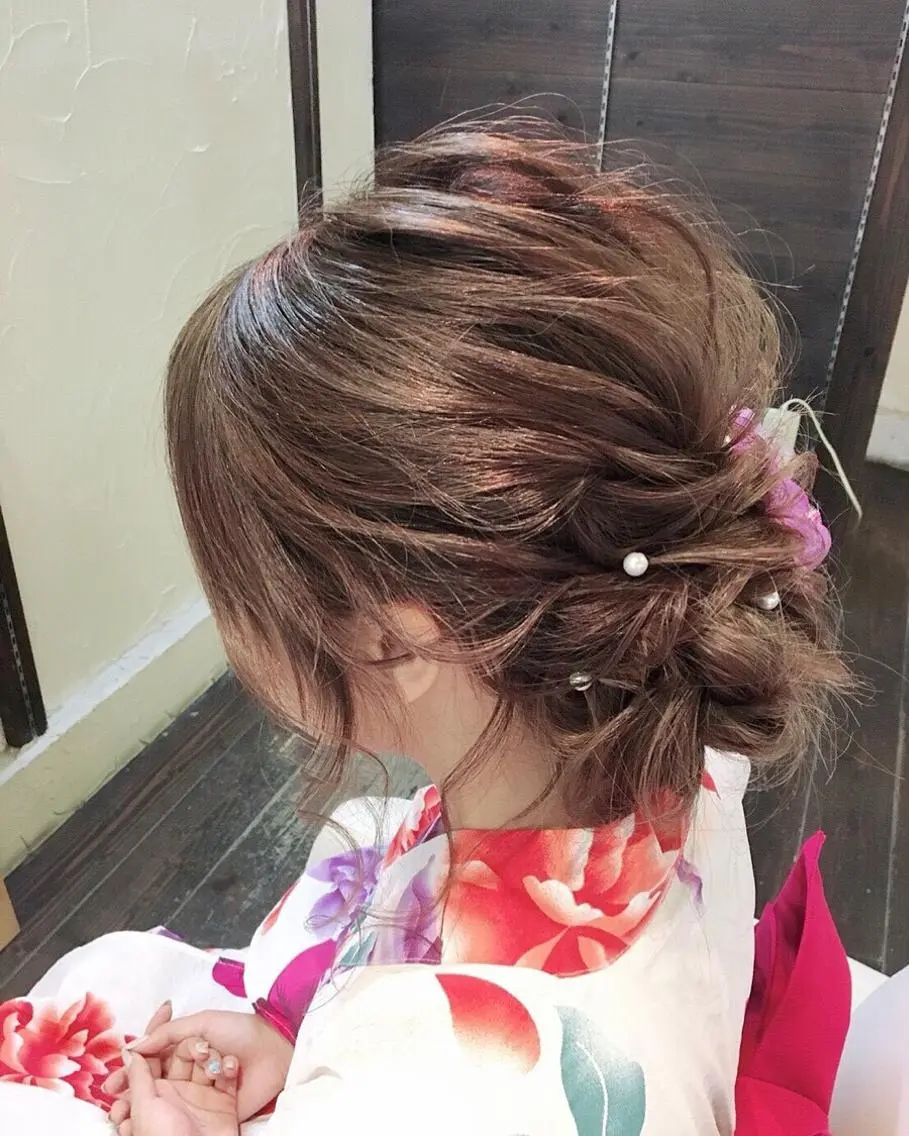 ミディアム カラー パーマ ヘアアレンジ メンズ キッズ ネイル マツエク・マツパ 着付け brille ~eyelash~のヘアスタイル