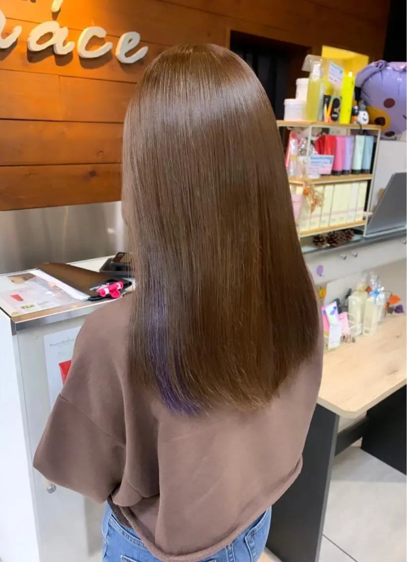 セミロング カット ヘアカラー レイヤー/艶髪カラー 森本くるみのヘアスタイル