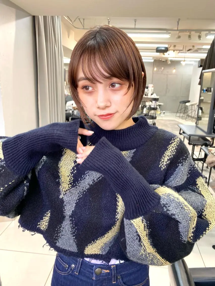 ショート 顔周りカット レイヤーカット ショートヘア 渋谷  中性ヘア あかりのヘアスタイル