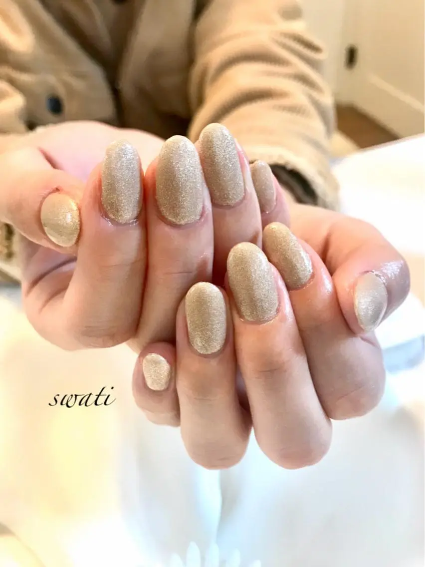 ネイル アートネイル ラメ(グリッター) オフィスネイル シンプルネイル 春ネイル yuko （ネイリスト）のネイルデザイン