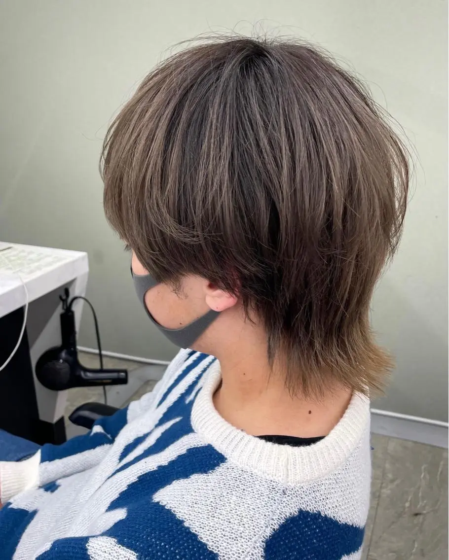 ショート カラー メンズ メンズウルフカット ウルフカット 🎀プルエクステ みまひかる🎀のヘアスタイル