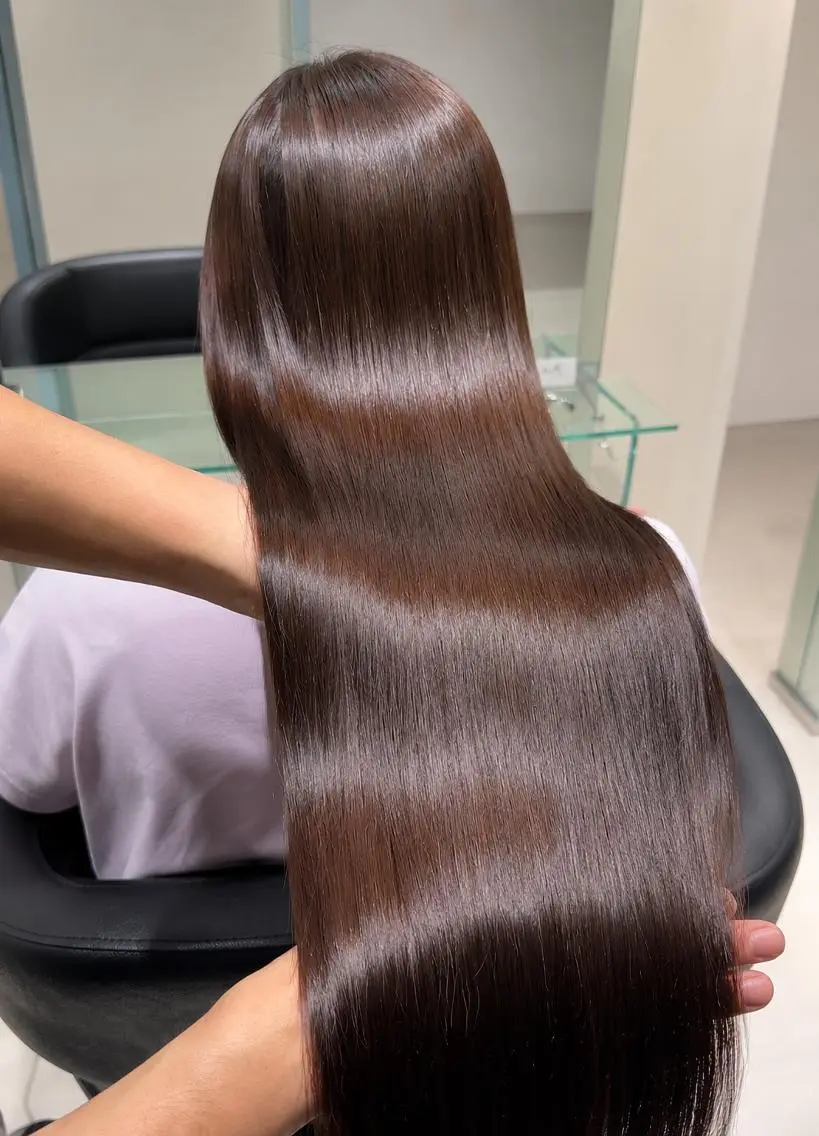 ロング 髪質改善 縮毛矯正 圧倒的美髪ストレート ツダケイタロウのヘアスタイル