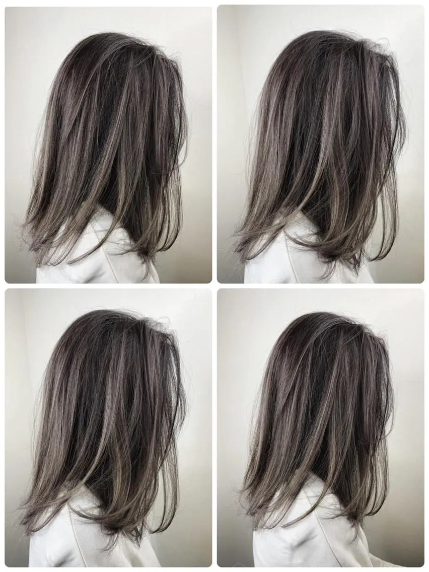 ミディアム カラー バレイヤージュ レイヤーカット ハイトーンブリーチ 土坂 由志【京都】のヘアスタイル