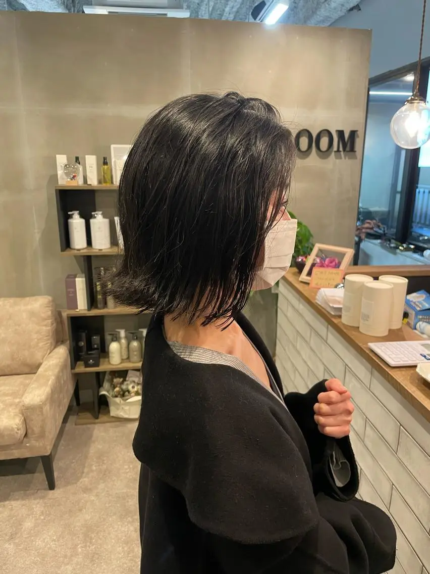 ショート 切りっぱなしボブ ボブ カット S.BROOM なんばTAKUYAのヘアスタイル