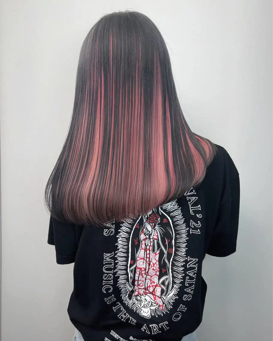 セミロング カラー シールエクステ バレイヤージュ ミストバング ブリーチ ダブルカラー ヘアカラー トリートメント 【KIRA 代表】 TATSUYAのヘアスタイル