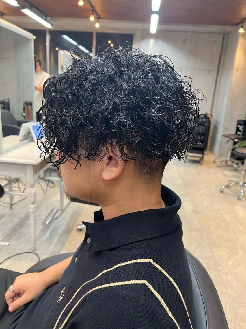 パーマ メンズ カット パーマ ⭕️メンズパーマ⭕️ 山口 裕太郎のヘアスタイル