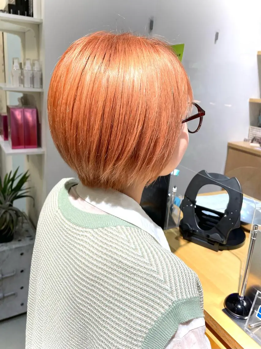 カラー ベージュカラー ブリーチ オレンジ オレンジベージュ 中西倖 トップスタイリストのヘアスタイル