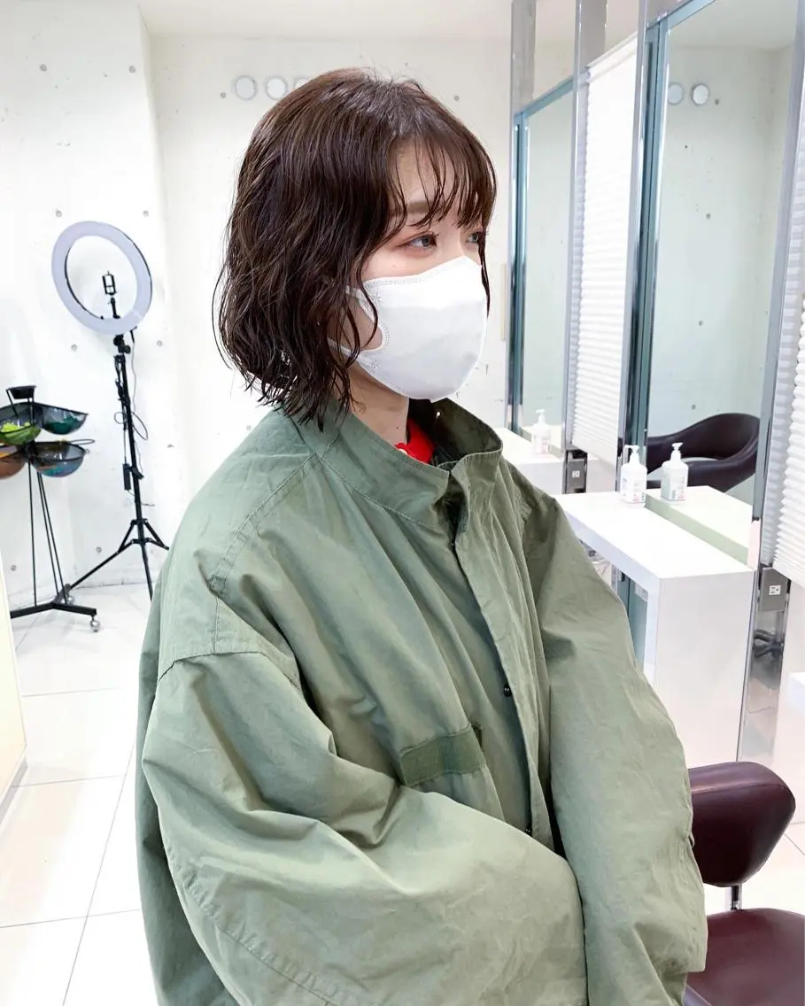 ミディアム パーマ ミディアムパーマ ボブ くせ毛 似合わせパーマ/ kazuのヘアスタイル