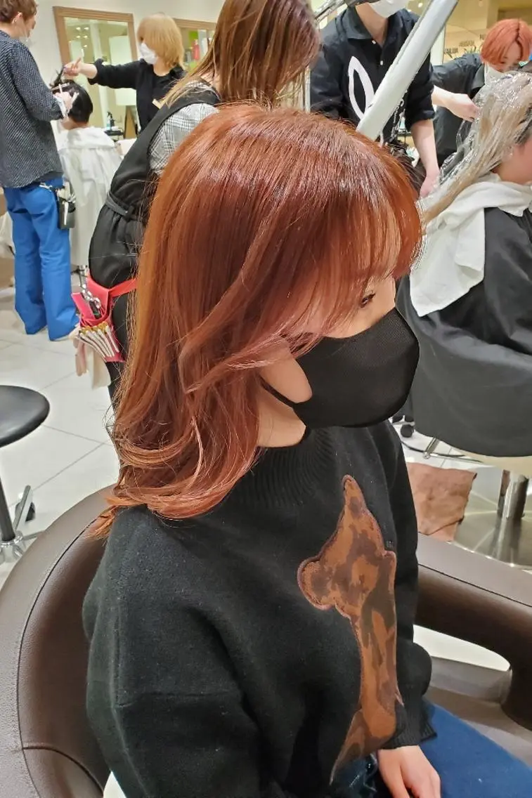 セミロング カラー ベージュカラー イルミナカラー オレンジ オレンジベージュ カラー特化🔥中村 和貴<Ash津田沼>のヘアスタイル