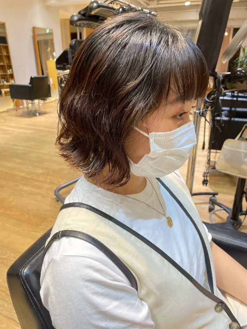 ミディアム パーマ ヘアアレンジ ミディアムパーマ ボブ ボブ/ショート 吉田竣のヘアスタイル