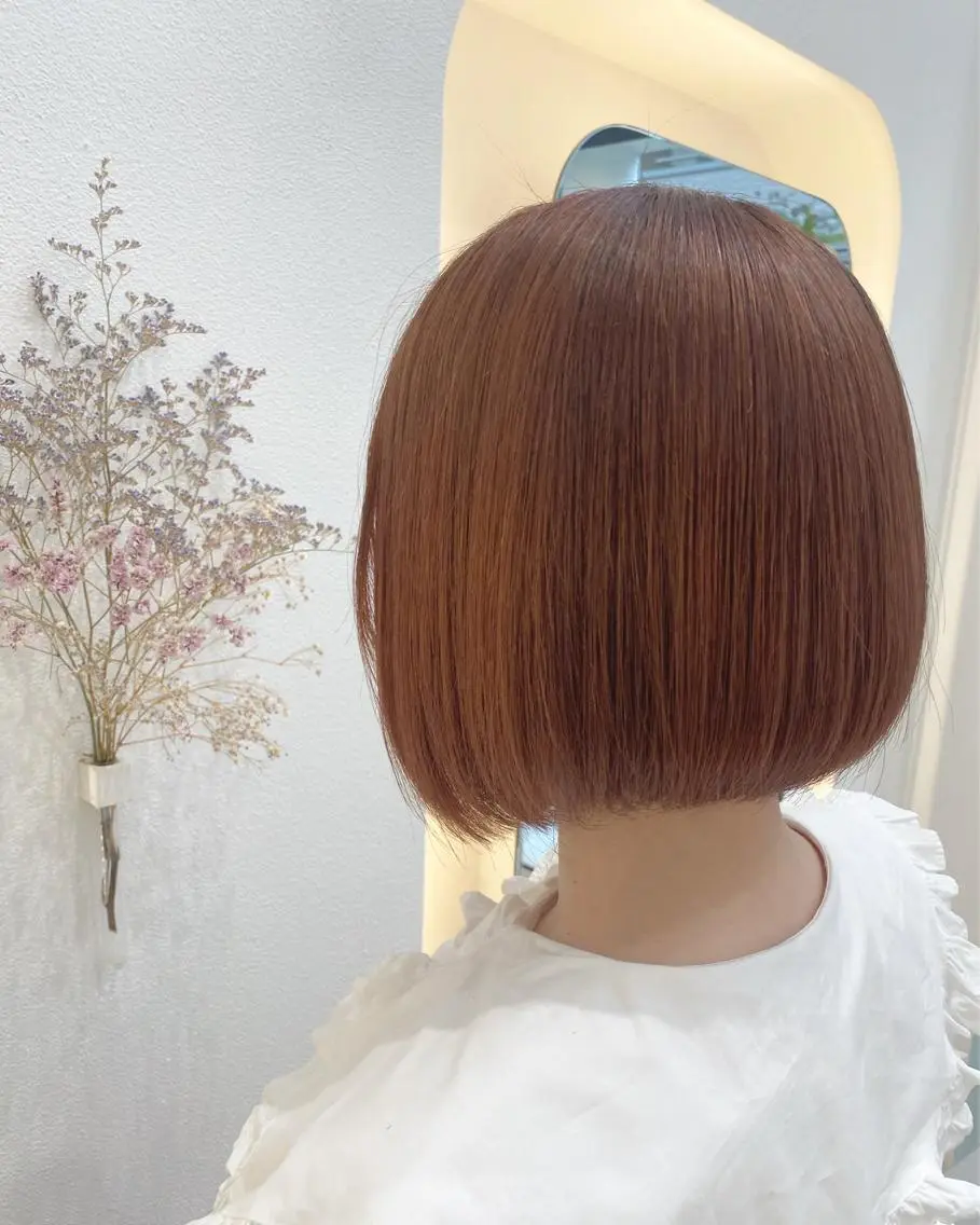 ミディアム カラー パーマ 縮毛矯正 河原町/艶髪/西田 晴香のヘアスタイル