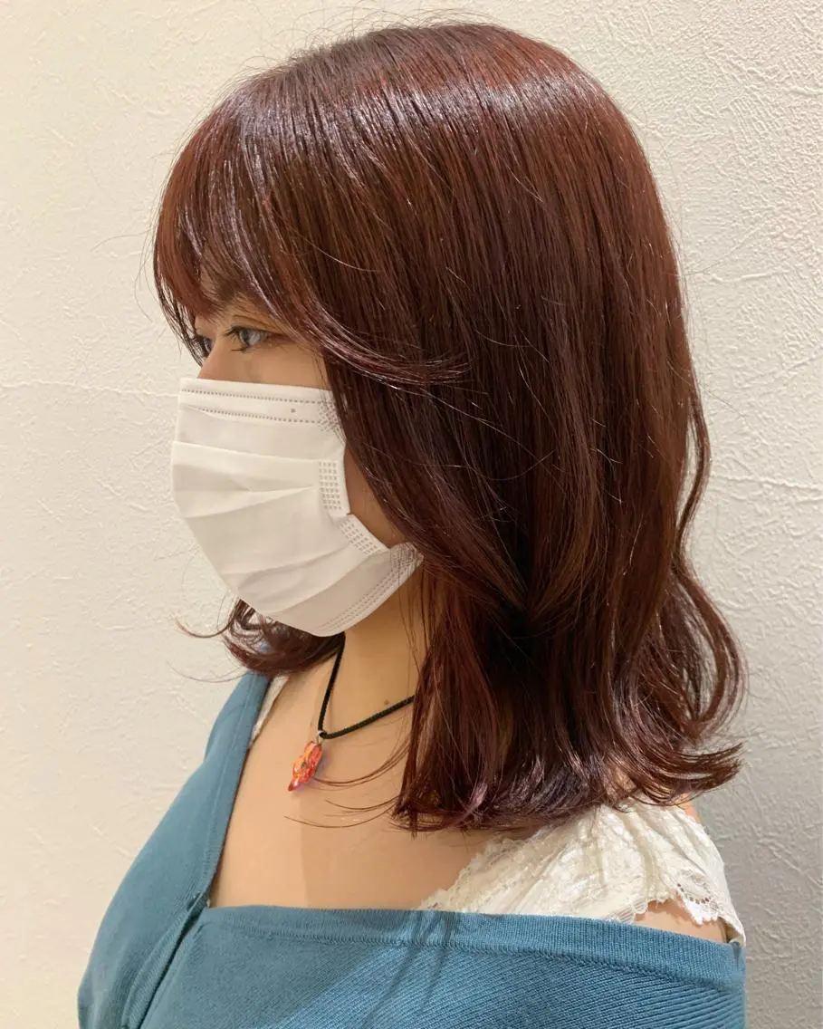 ミディアム カラー ブラウンカラー レッドカラー レッドブラウン hubhair レイヤー/透明感のヘアスタイル
