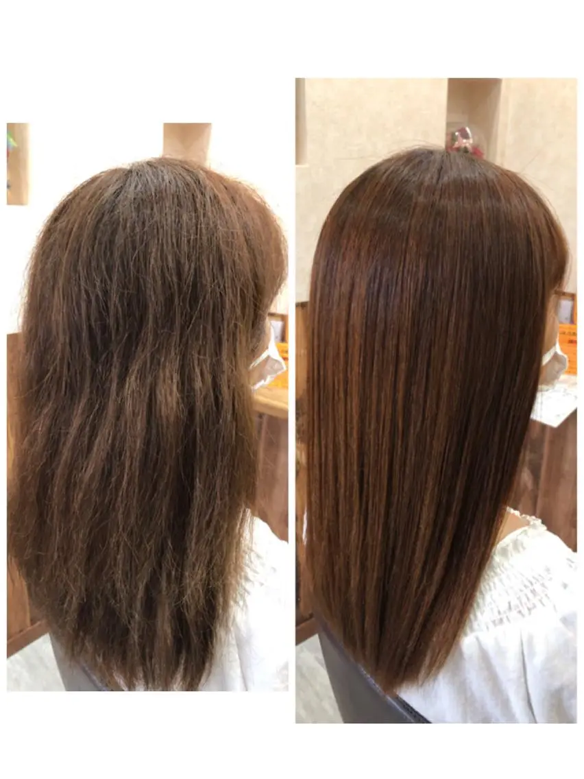 ロング パーマ ストレートパーマ 青木 恵のヘアスタイル