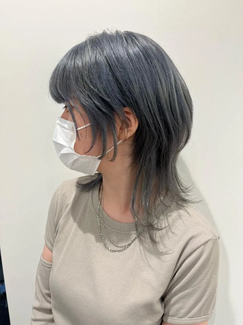 ミディアム カラー ウルフカット ヘアカラー レイヤー⭐️カラー ⭐️平川雅史のヘアスタイル