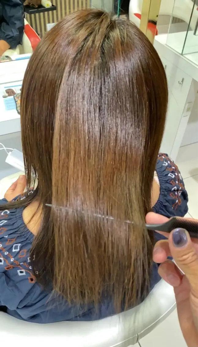 セミロング パーマ 髪質改善 ストレートパーマ 髪質改善・縮毛矯正 大石　郷のヘアスタイル