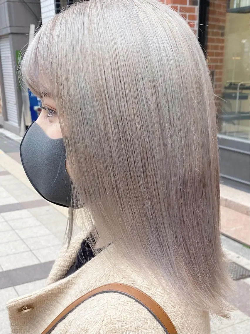 セミロング カラー ブリーチ ダブルカラー グレージュ ハイトーンカラー イルミナカラー 🧡色落ちまで2度 楽しめる🧡ヨシキのヘアスタイル