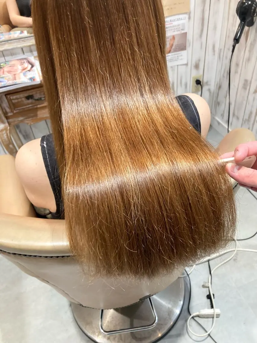 ロング 縮毛矯正 【ailes】品川 隆博のヘアスタイル