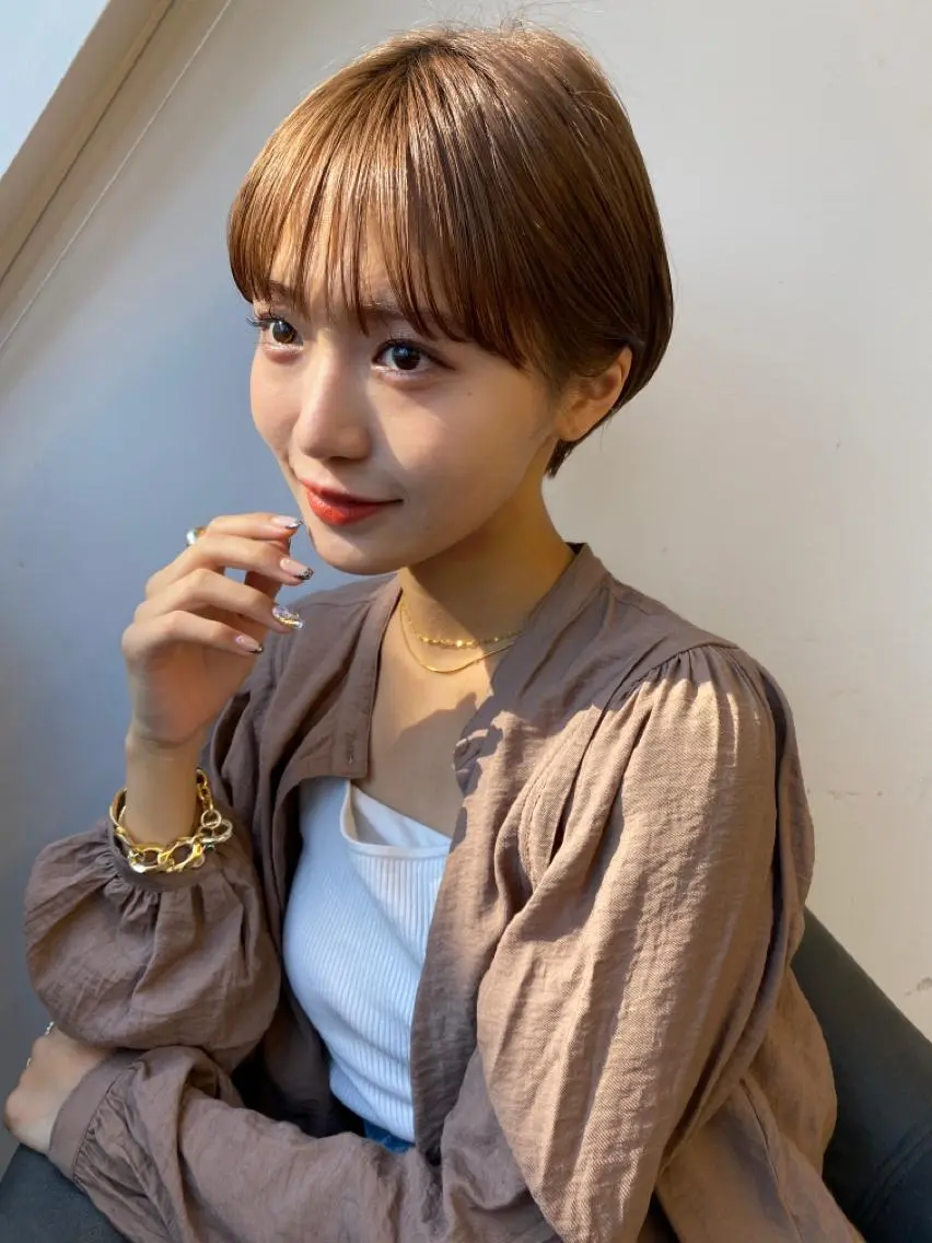 ショート ショートヘア 小顔カット カット 🌼渋谷韓国レイヤー 桑尾幸奈🌼のヘアスタイル