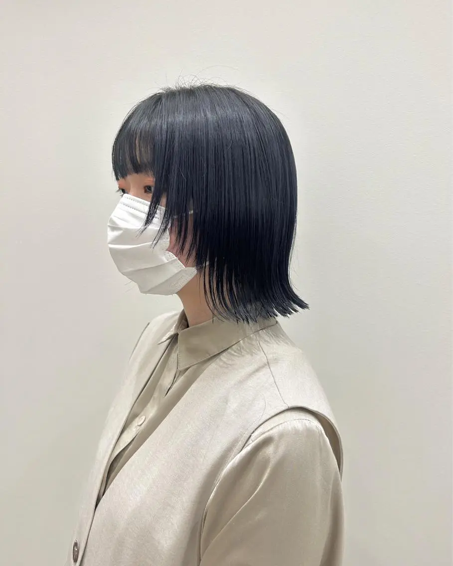 ミディアム ボブ レイヤーカット 小顔カット ウルフカット ウルフボブ 💛🤍U too e’s /店長🧸のヘアスタイル